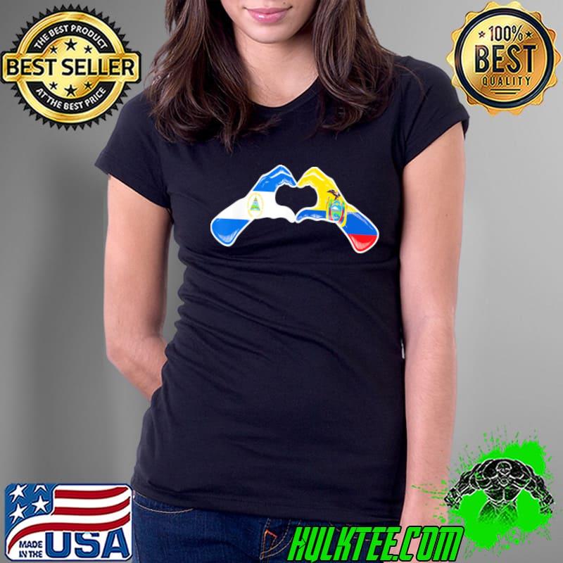 Ecuador Nicaragua flag ecuadorian nicaraguan heart s Ladies Tee Ecuador Nicaragua flag ecuadorian nicaraguan heart s Ladies Tee