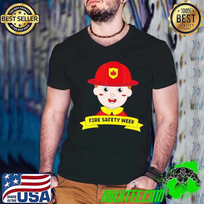 Fire safety week firefighter prevention fireman boy hero shirt