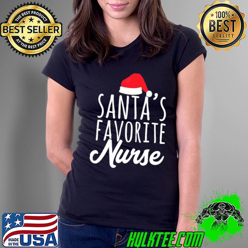 Funny santa's favorite nurse christmas nurse s Ladies Tee Funny santa's favorite nurse christmas nurse s Ladies Tee