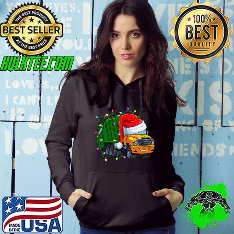Garbage Truck Lights Christmas Trash Trucks Lover Santa Hat T-Shirt Hoodie Garbage Truck Lights Christmas Trash Trucks Lover Santa Hat T-Shirt Hoodie