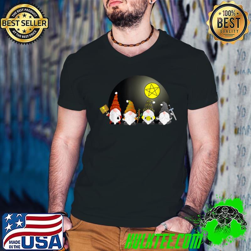 Halloween Gnomes Tarot Suits Tee Cups Wands Pentacles Swords T-Shirt