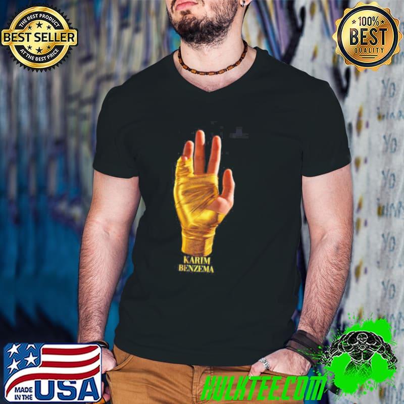 Hand of gold karim benzema presents new ballon d'or jersey 2022 trending shirt