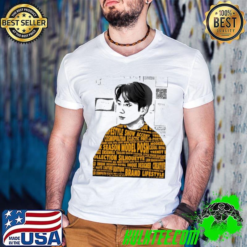 Jungkook newspaper model bangtan bts shirt