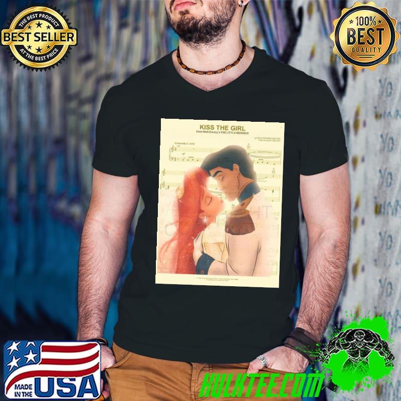 Little mermaid little mermaid ariel and eric married sheet music art print shirt