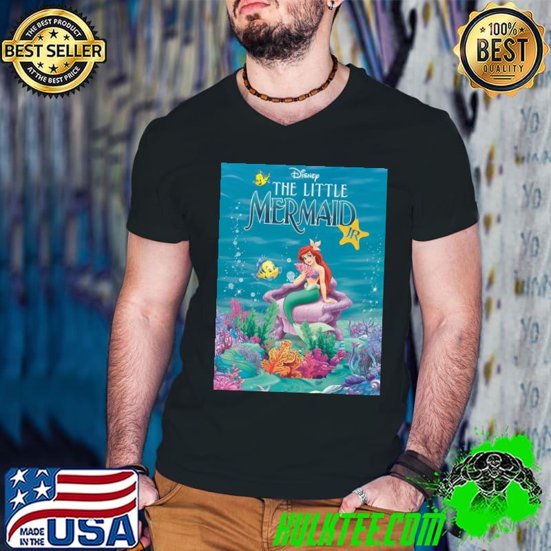 Little mermaid princess ariel and flounder curseur wall art decor shirt