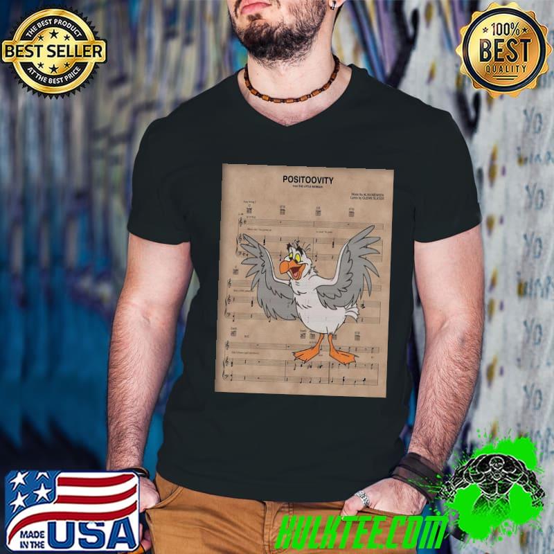 Little mermaid scuttle positoovity sheet music art print shirt