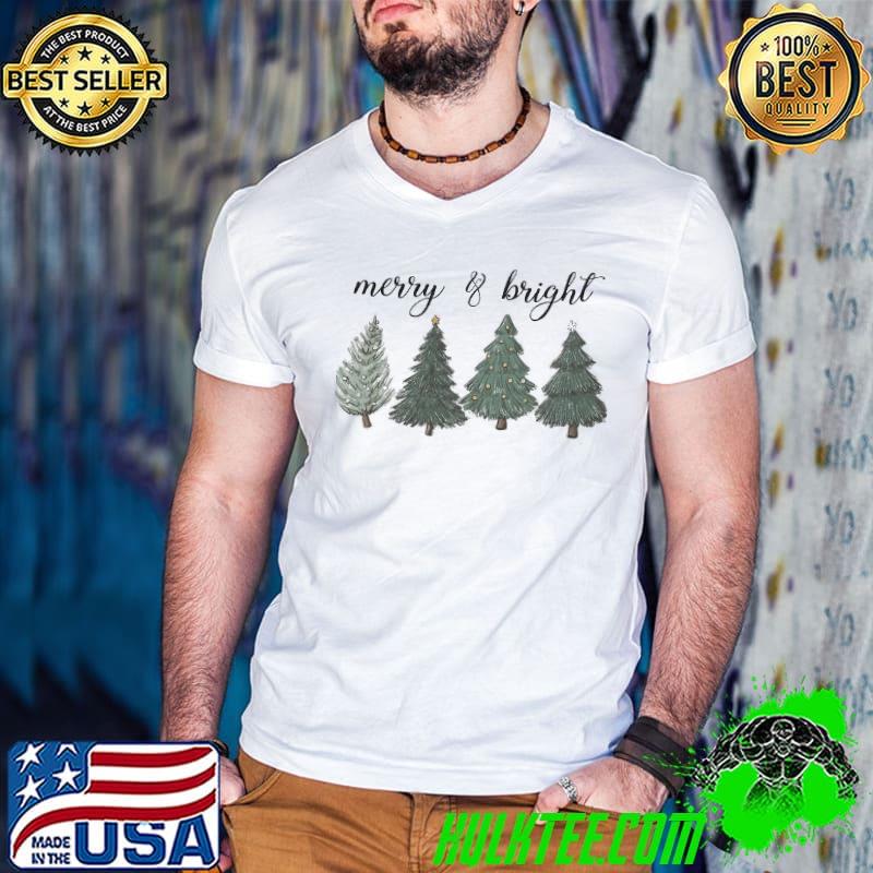 Merry and bright christmas tree classic shirt