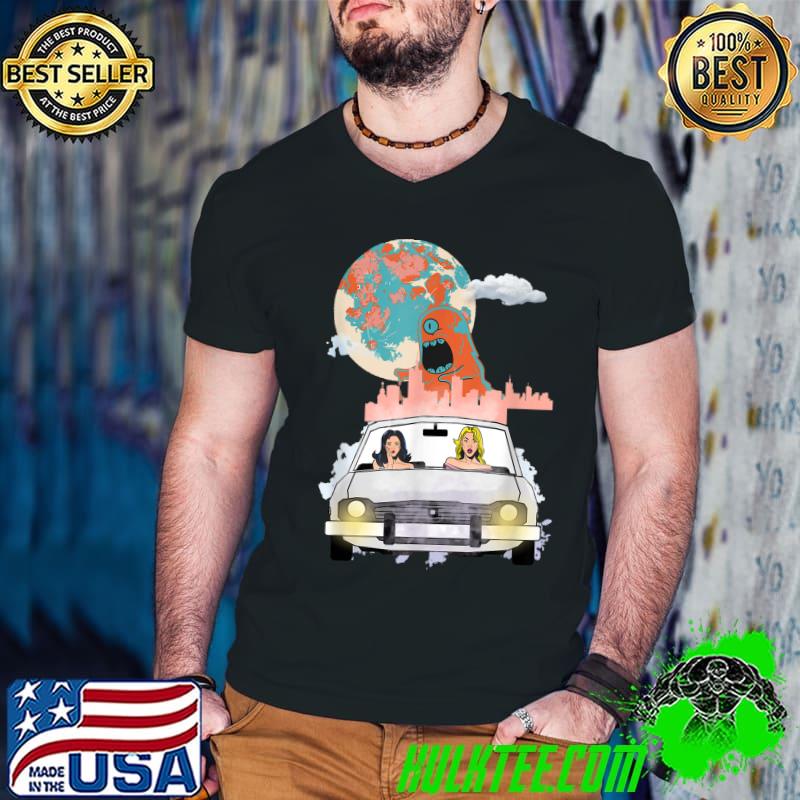 Monster Date Car Moon Halloween Costume T-Shirt