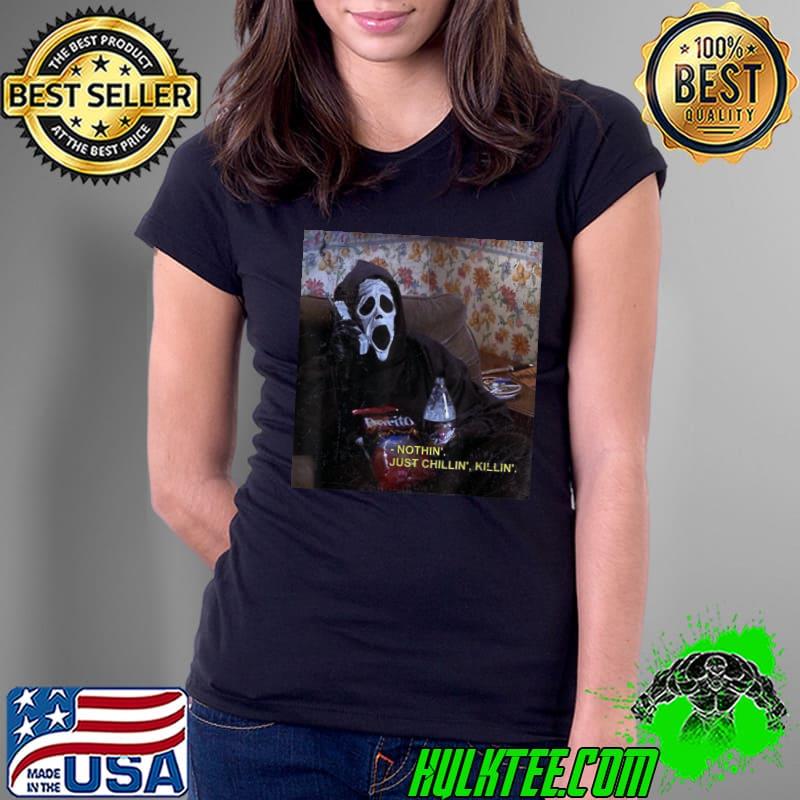 Nothin' Chillin Killin Horror Happy Halloween Movie Ghostface T-Shirt Ladies Tee Nothin' Chillin Killin Horror Happy Halloween Movie Ghostface T-Shirt Ladies Tee