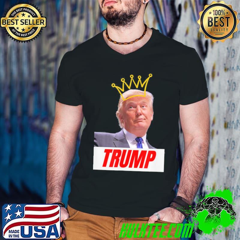 President Donald Trump with crown letter box name shirt