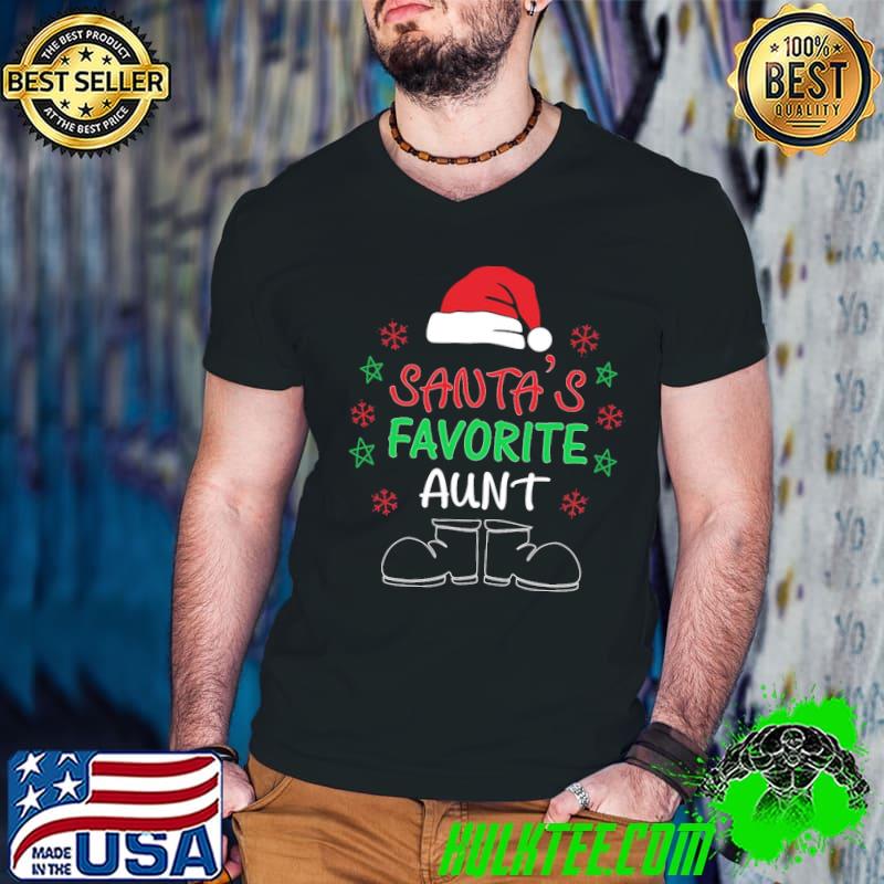 Santa's favorite aunt 2022 family christmas shirt