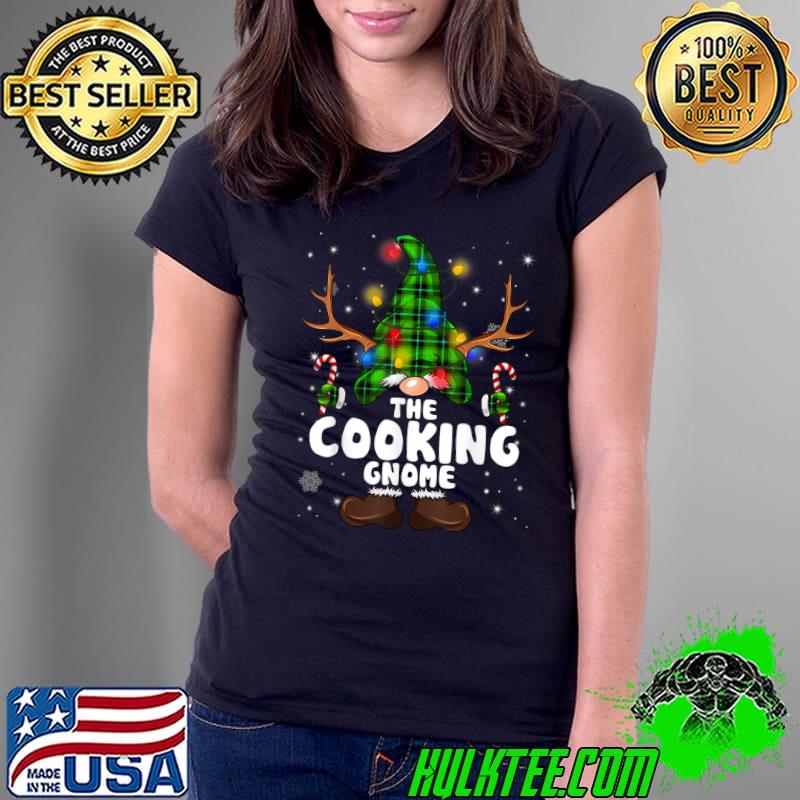 The Cooking Gnome Reindeer Christmas Lights Pajama Family T-Shirt Ladies Tee The Cooking Gnome Reindeer Christmas Lights Pajama Family T-Shirt Ladies Tee