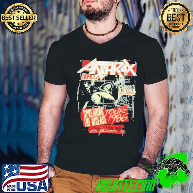 Tour 1986 retro spreading the disease anthrax logo shirt Tour 1986 retro spreading the disease anthrax logo shirt