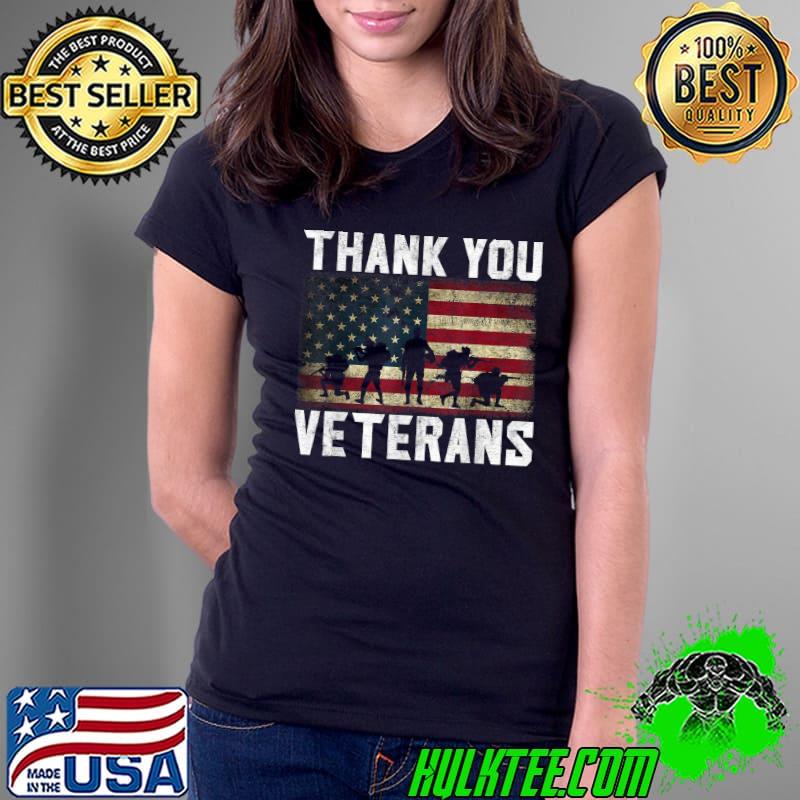 Veterans Day Gifts Thank You Veterans Proud Tee Usa Flag T-Shirt Ladies Tee Veterans Day Gifts Thank You Veterans Proud Tee Usa Flag T-Shirt Ladies Tee