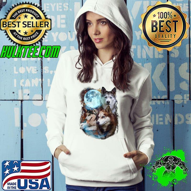 3 Moon Siberian Husky Dog Canine Puppy Pet Art Graphic T-Shirt Hoodie 3 Moon Siberian Husky Dog Canine Puppy Pet Art Graphic T-Shirt Hoodie