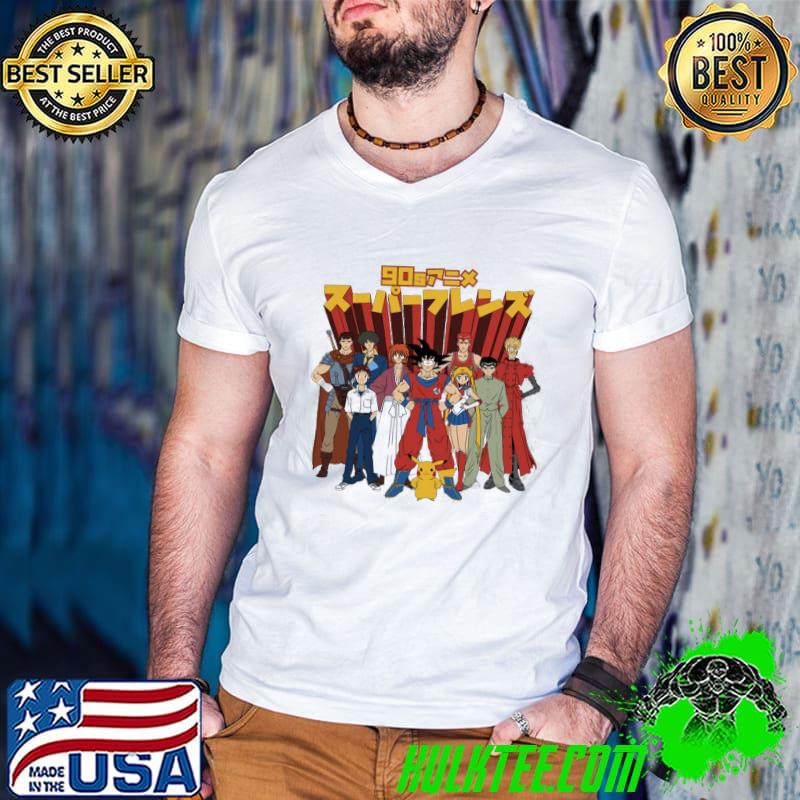 90s anime super friends dragon ball sailor moon slam dunk Pokemon shirt