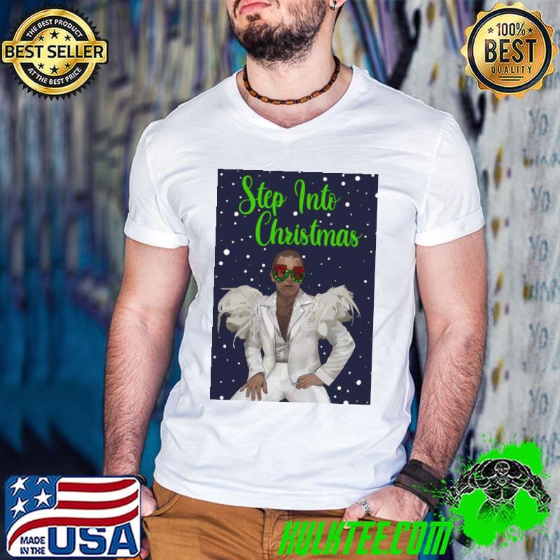 Animated elton john step into christmas classic shirt