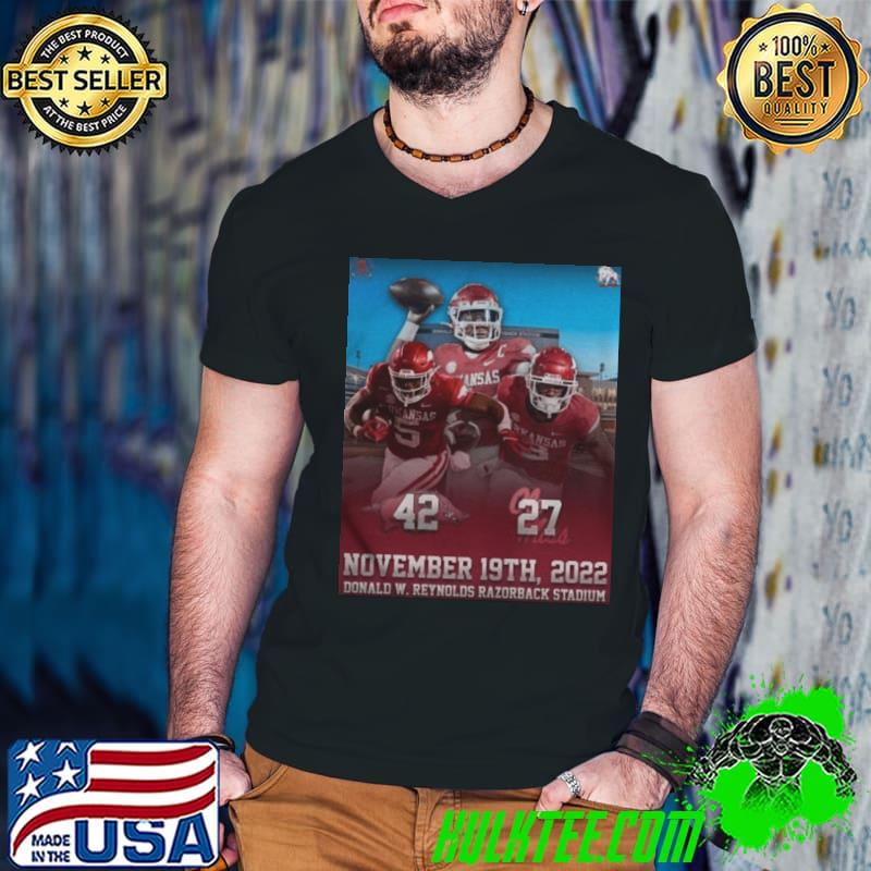 ArKansas razorbacks 42 27 ole miss Football 2022 matchup final score classic shirt