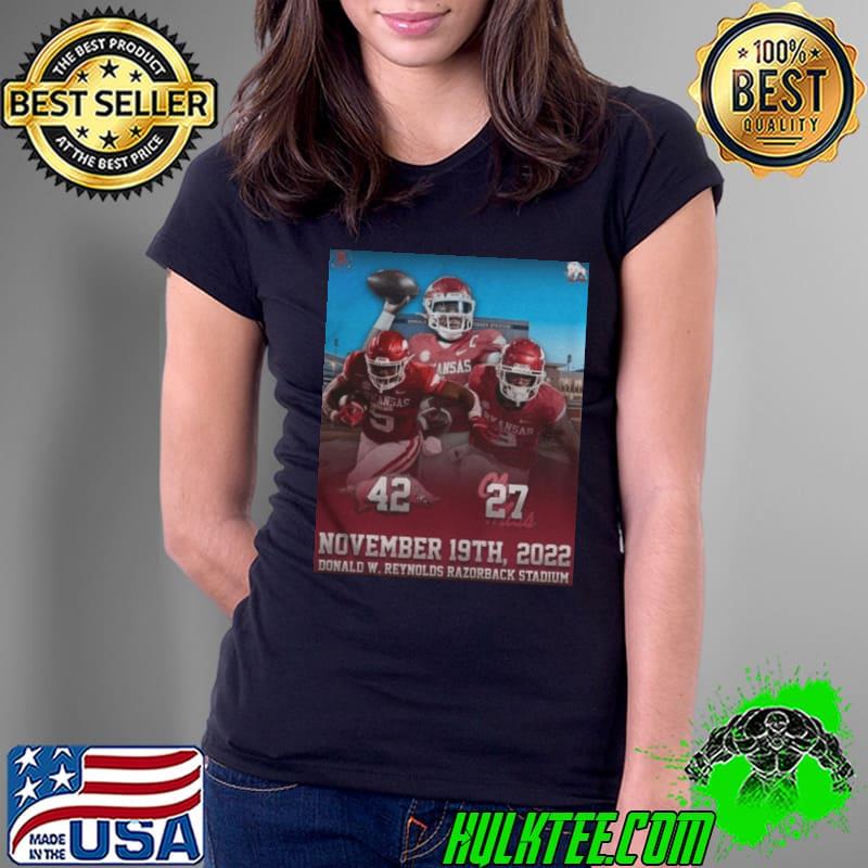 ArKansas razorbacks 42 27 ole miss Football 2022 matchup final score classic s Ladies Tee ArKansas razorbacks 42 27 ole miss Football 2022 matchup final score classic s Ladies Tee