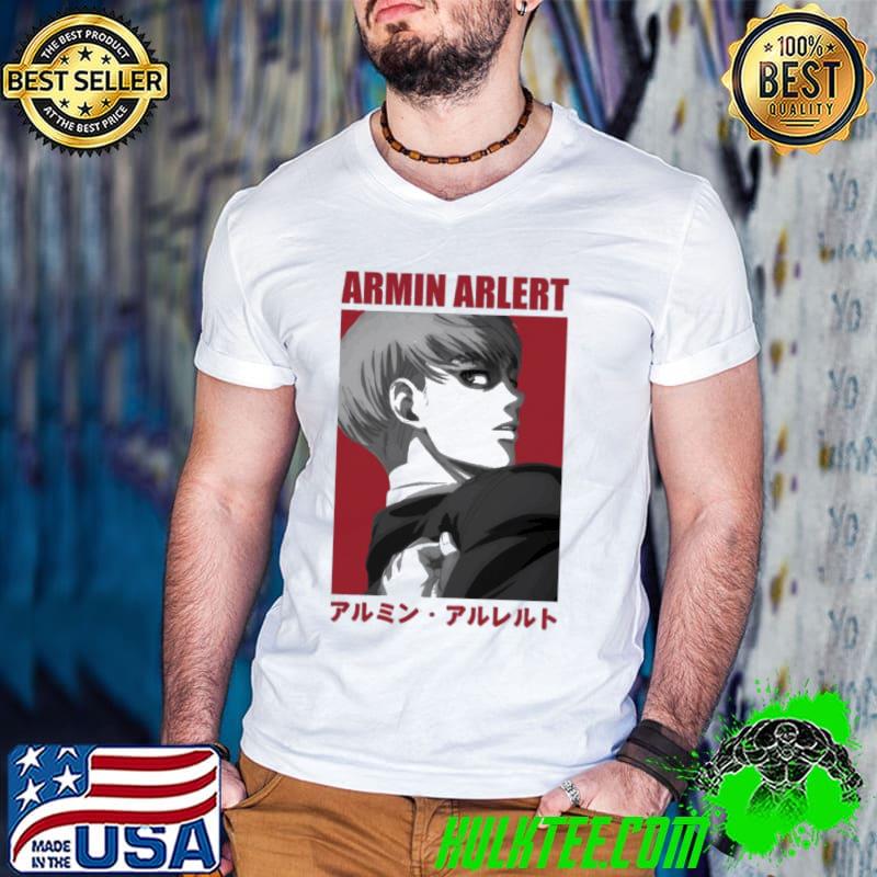 Armin arlert red portrsit attack on titan classic shirt