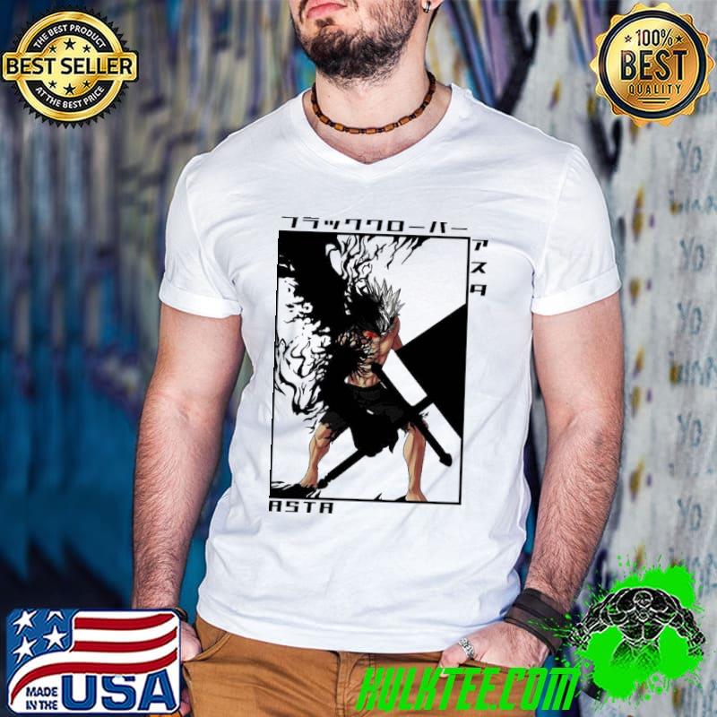 Asta black clover black and white illustration shirt