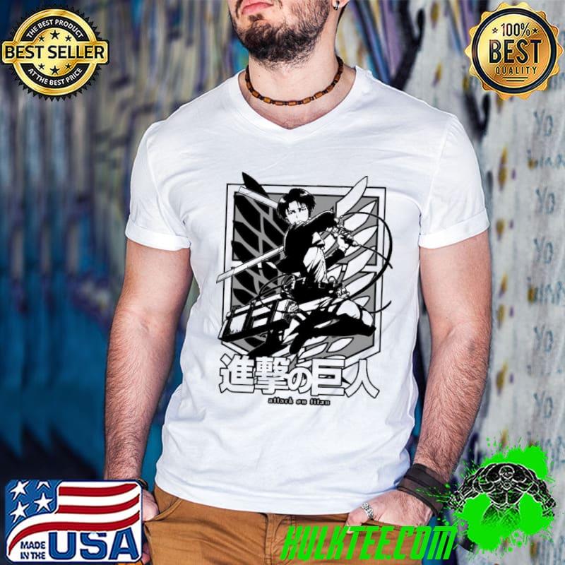 Black and white design levI ackerman attack on titan classic shirt