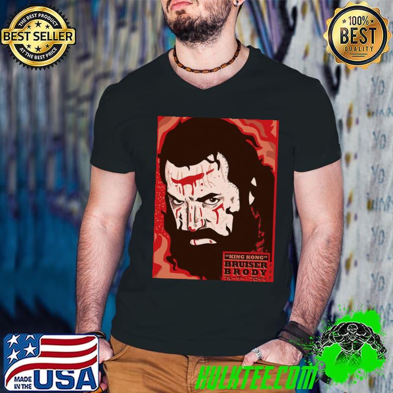 Bruiser brody king art print design wrestling hardcore icon legend classic shirt
