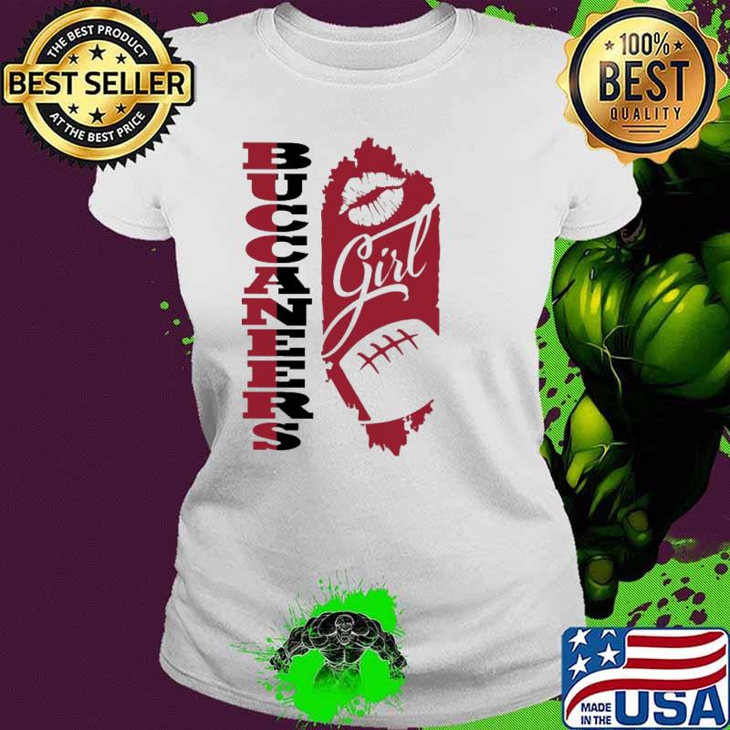 Buccaneers Girl Lip Baseball Shirt Ladies tee Buccaneers Girl Lip Baseball Shirt Ladies tee
