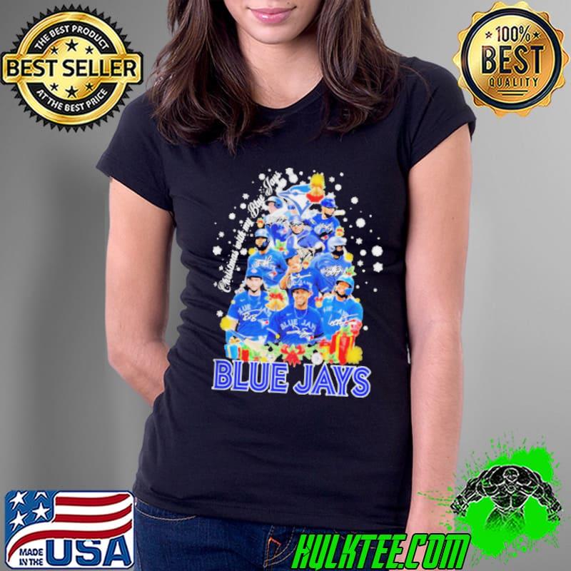 Christmas with my toronto blue jays tree 2022 signatures s Ladies Tee Christmas with my toronto blue jays tree 2022 signatures s Ladies Tee