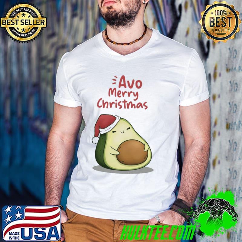 Cute avo merry christmas avocado in santa hat classic shirt