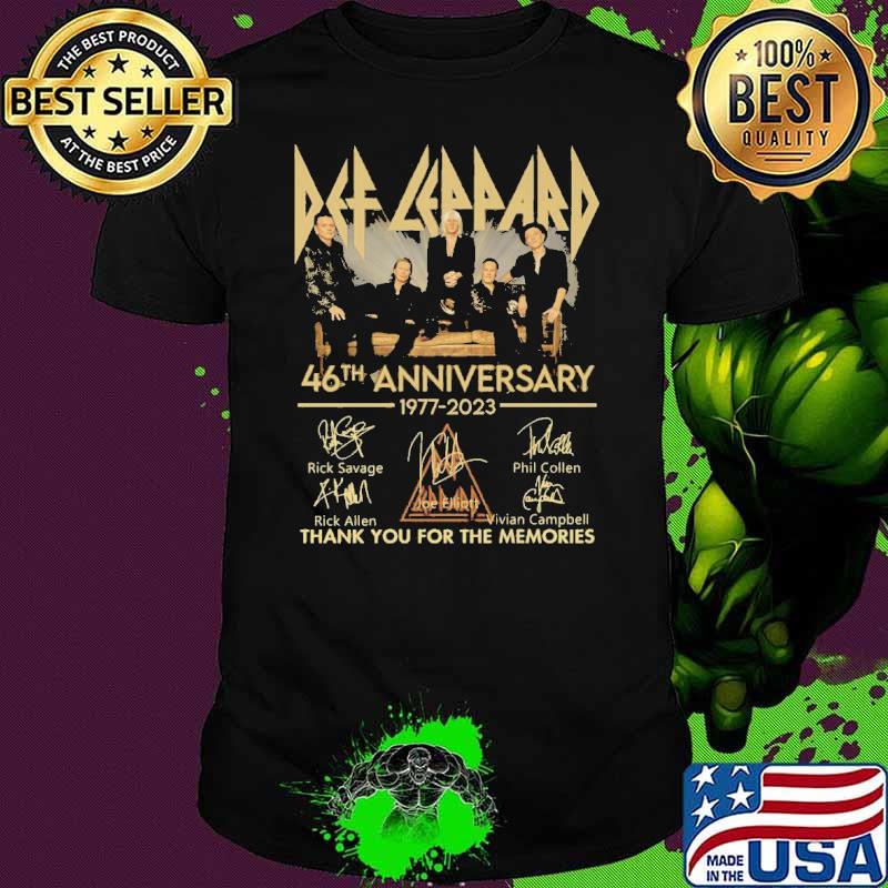 Def Leppard 46th Annivesary 1977 2023 Thank You For The Memories Shirt