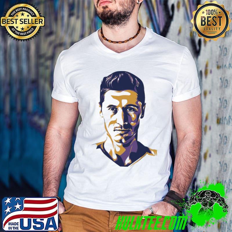 Digital portrait player robert lewandowskI Football classic shirt