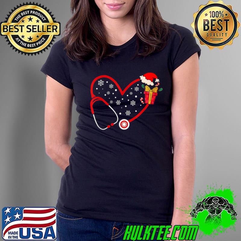 Doctor Nurse Heart Love Stethoscope Cute Christmas Nurse T-Shirt Ladies Tee Doctor Nurse Heart Love Stethoscope Cute Christmas Nurse T-Shirt Ladies Tee