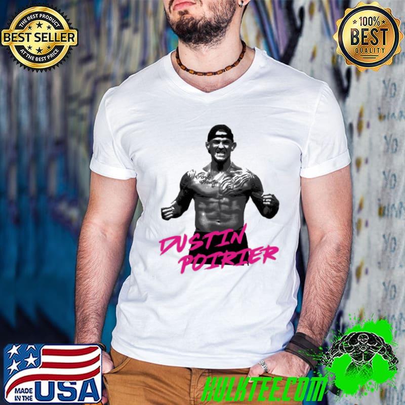 Dustin poirier mma ufc pink text design shirt
