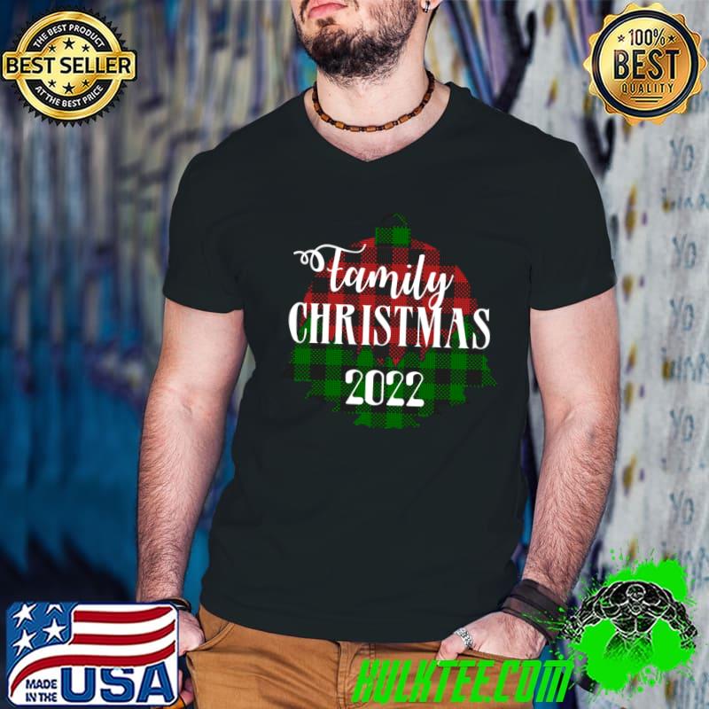 Family Christmas 2022 Red And Green Plaid T-Shirt