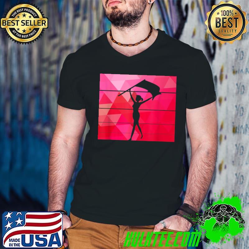 Flag Girl Color Retro Guard Winter Guard Flag Spinning Performer T-Shirt