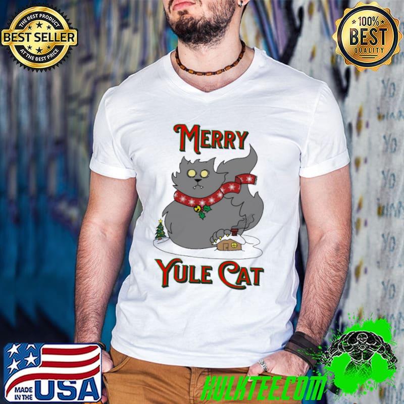 Funny merry yule cat christmas shirt