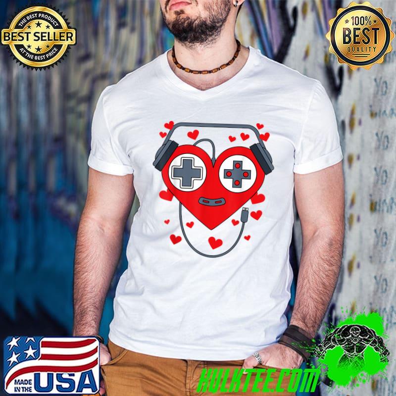 Gamer Heart Gift Game Lover Valentines Day T-Shirt