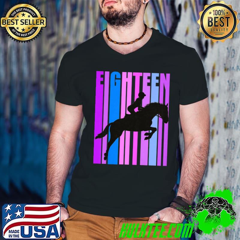 Girls Pink Horse Riding 18th Birthday Show Jumping Jumper Vintage T-Shirt