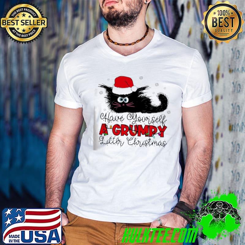 Have yourself a grumpy litter christmas funny christmas cat classic shirt