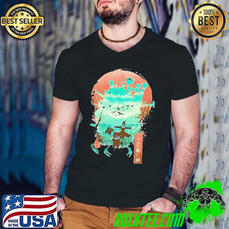 Howl's moving castle japanese style artwork ghiblI anime classic shirt