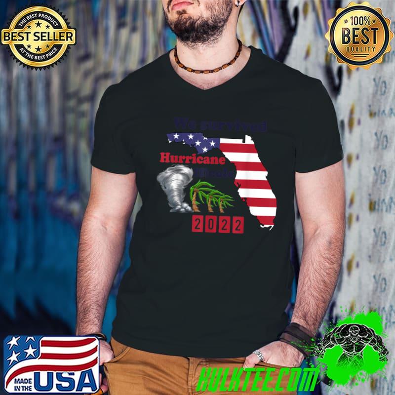 Hurricane Nicole Memory We Hurricane Nicole Florida Gift Maps American Flag Weether T-Shirt