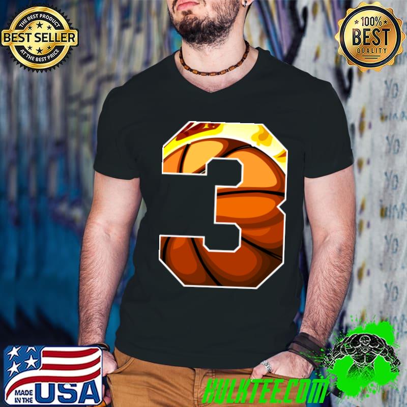 I'm 3 Basketball Theme Birthday Party Celebration 3rd T-Shirt