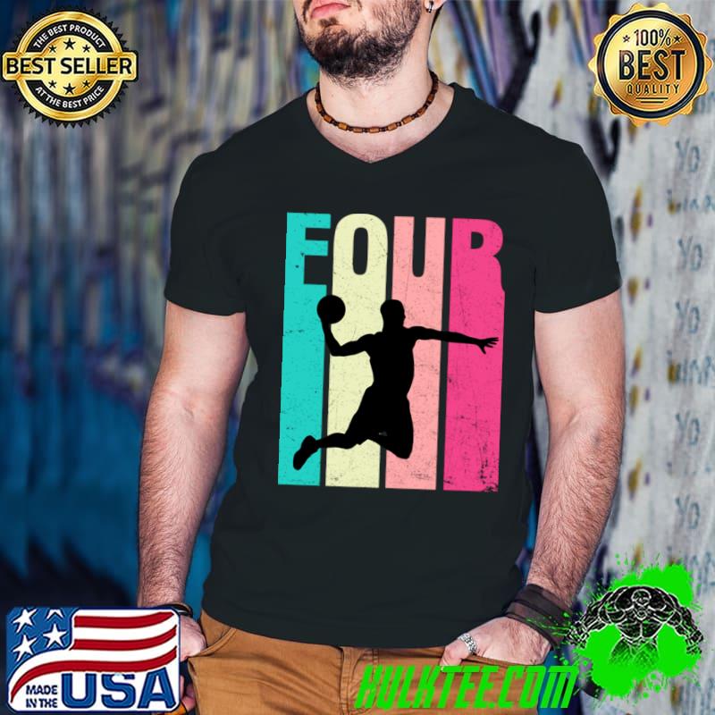 I'm 4 Basketball Theme Birthday Party Celebration 4th Vintage T-Shirt