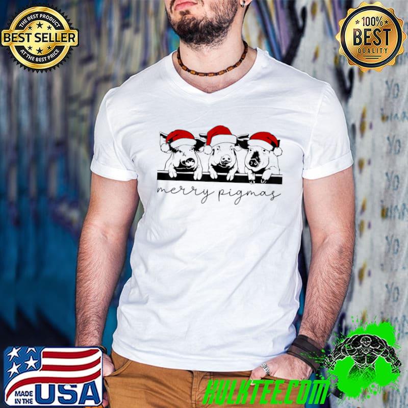 Merry Pigmas Pig Christmas Santa Hat Xmas Pig Lover T-Shirt