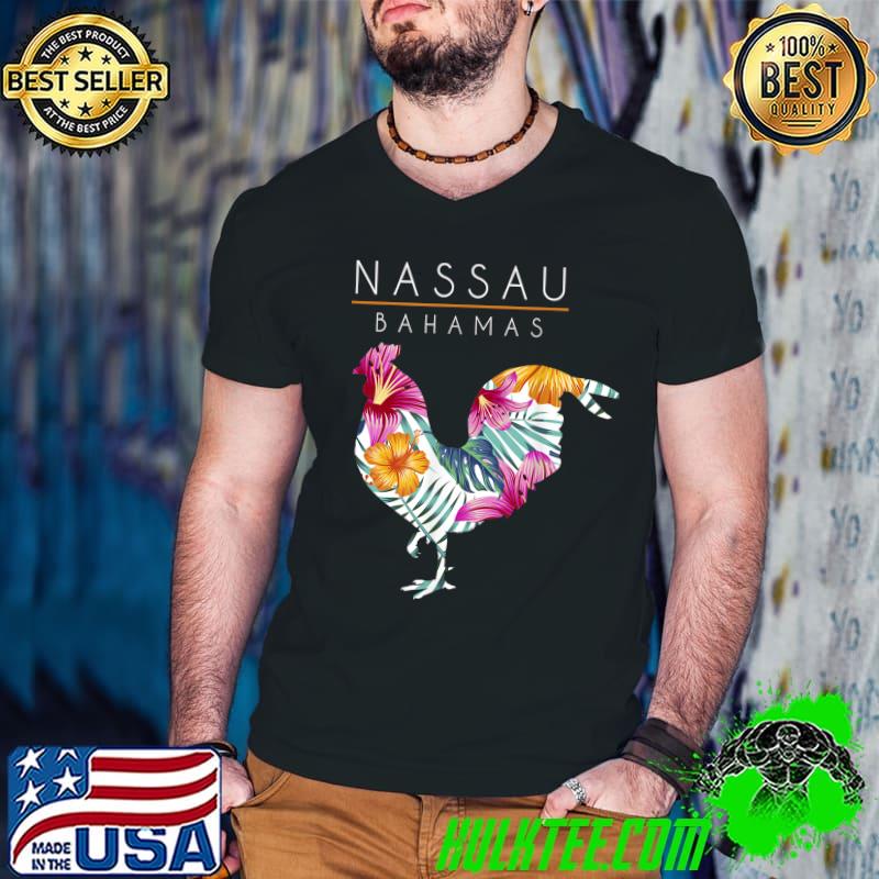 Nassau Bahamas Flower Hibiscus Chicken Lover Souvenir T-Shirt