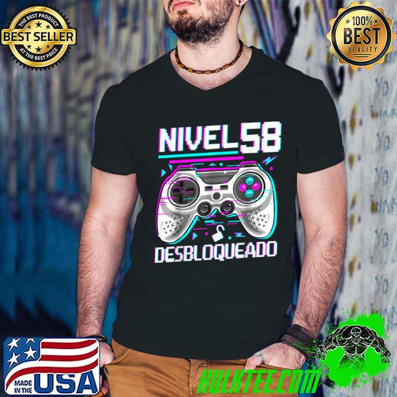 Nivel 58 Desbloqueado Video Game 58th Birthday Spanish Level 58 Unlocked T-Shirt