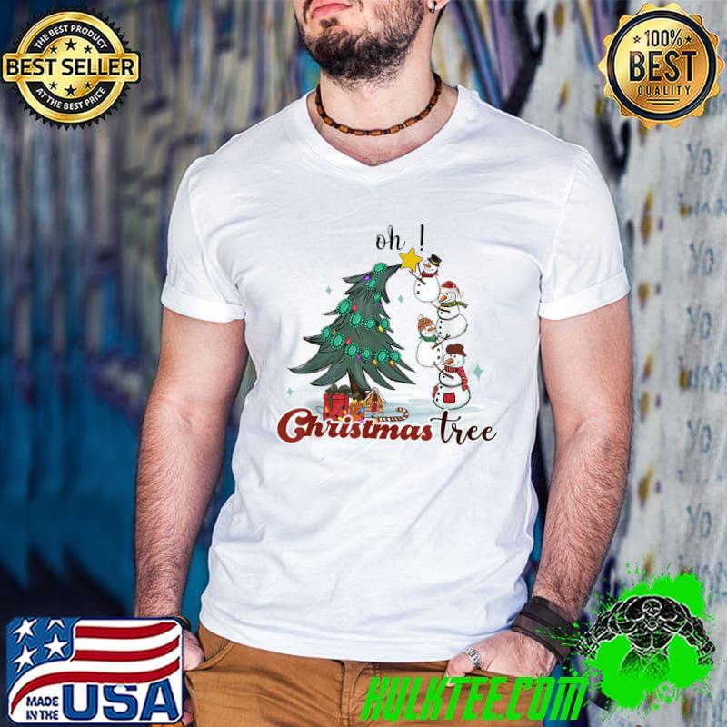 Oh Christmas Tree Snowman Winter Vibes Family Christmas T-Shirt