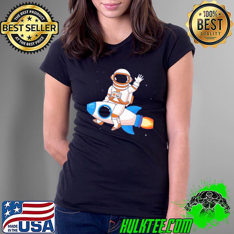 Psychedelic astronaut print nasa s Ladies Tee Psychedelic astronaut print nasa s Ladies Tee