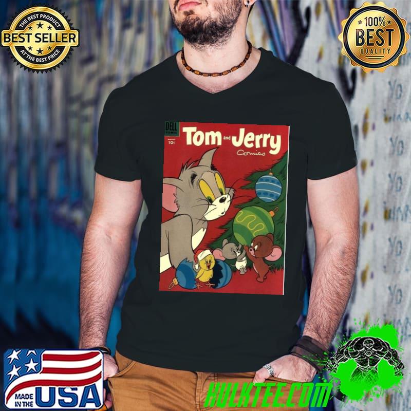 Red design for christmas tom and jerry shirt
